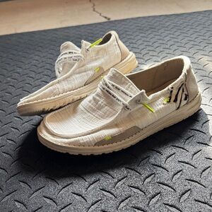 Hey Dude Slip-On Loafers with Neon Yellow Accents